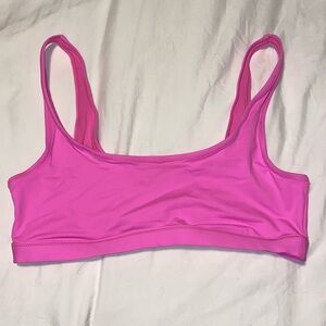 SKIMS hot pink scoop swim top